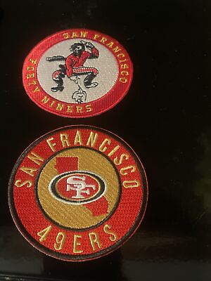 #ad 2 SF San Francisco 49ers Vintage Embroidered Iron On Patches. Patch Lot 3” A1 $8.95