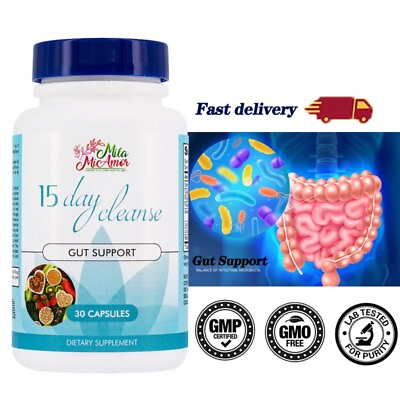 #ad Original Product Gut and Colon Support 15 Day Cleanse Detox 30 CAPSULES Non GMO