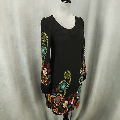 #ad Aryeh Anthropologie Dress Womens Small Retro Print Shift Stretchy Floral