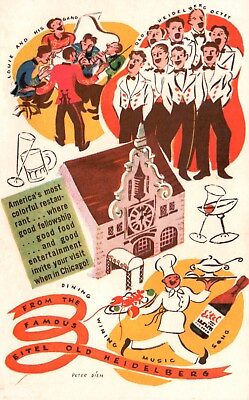 #ad Postcard IL Chicago Illinois Eitel Old Heidelberg Restaurant Vintage PC G3838