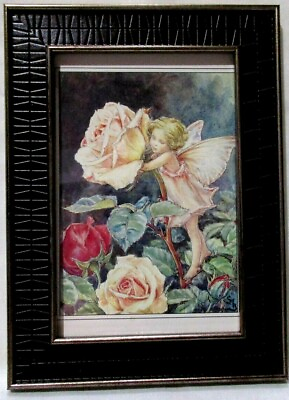 #ad Flower Fairy Brown Framed Card 5.5quot; X 3.5quot; Print by Cicely Mary Barker 1991