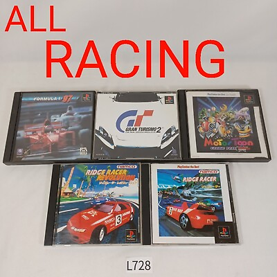 #ad SONY PlayStation PS1 Lot of 5 All Racing Games CIB Japan import NTSC J Tested