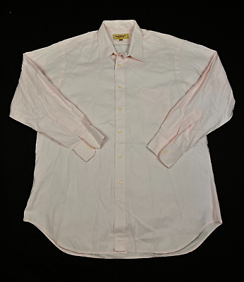 #ad Paul Stuart Dress shirt Pink Button Down Long Sleeve Men#x27;s 16.5 L