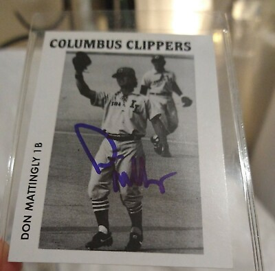 #ad Don Mattingly 1B Columbus Clippers Signed Card Mint Condition