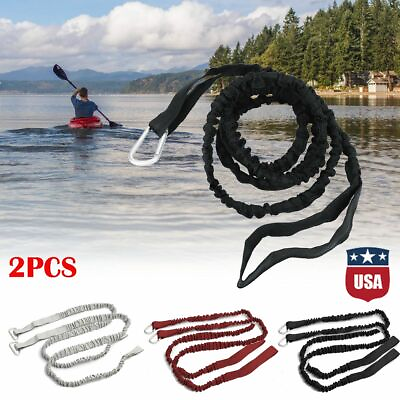 #ad 2x Kayak Canoe Elastic Paddle Leash Safety Fishing Rod Lanyard Accessories Rope