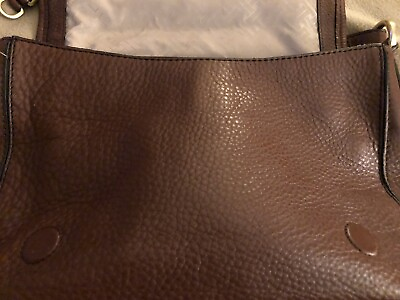 #ad Cole Haan Handbag Large Brown Pebble Leather Gold Hardware