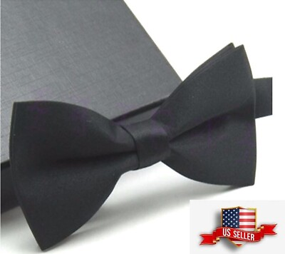 #ad Black Bow Tie for Men Ties Men#x27;s Pre Tied Formal Tuxedo Bowtie Adults amp; Children