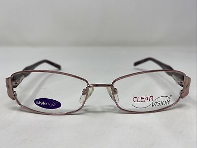 #ad Clear Vision ABIGAIL ROSE 56 17 135 Pink Metal Full Rim Eyeglasses Frame CC21