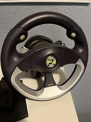 #ad Saitek R100 Sports Wheel perfect condition with paddle shifters and desk clamp