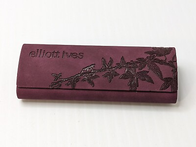 #ad Elliott Ives Burgundy Glasses Case Hard Case With Magnetic Closure Tree Design