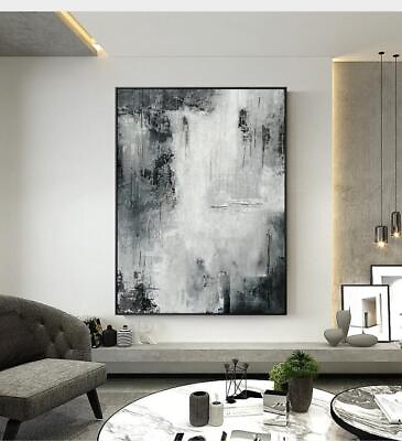 #ad Larg Abstract Painting Black White Landscape Wall Art Handmade Painting Wall