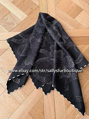 #ad Sally Boutique 16 Momme Jacquard Twill Silk Camellia Print Double Face Scarf 26quot;