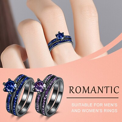 #ad Women Finger Rings Gift Alloy Ring Wedding Zircon Size Colorful Jewelry Rings