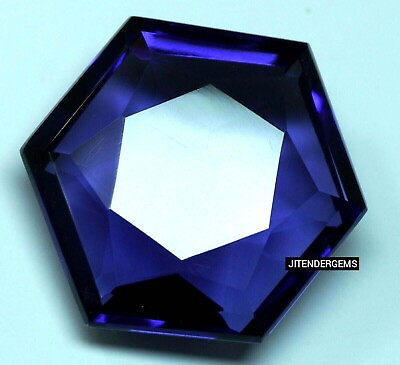 #ad 70 75 Ct Blue Color Brazilian Topaz Hexagon Cut Natural Loose Gemstone
