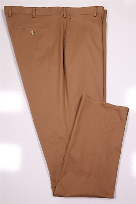#ad New Peter Millar Crown British Tan Twill Flat Front Slim Fit Chino Pants 42