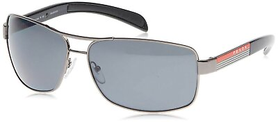 #ad Prada Sport PS54IS Sunglasses 5AV 5Z1 Gunmetal Polarized Gray Lens 65mm