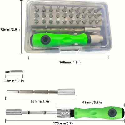 #ad 32 in 1 Precision Magnetic Screwdriver Set Mini Multi Purpose Repair Kit w Case