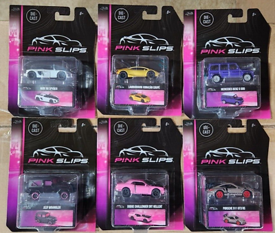 #ad NEW Jada Pink Slips JeepBen’z Dodge Audi Porsche amp; Lambo LOT 6 ￼