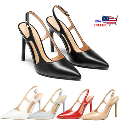 #ad Dream Pairs Women Pump Shoes High Stilettos Heel Pointed Toe Slingback Shoes $15.99