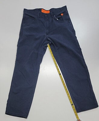 #ad Wrangler FR Fire Retardant Riggs Wear Navy Blue Pants Men#x27;s Size 34x30 Work Wear