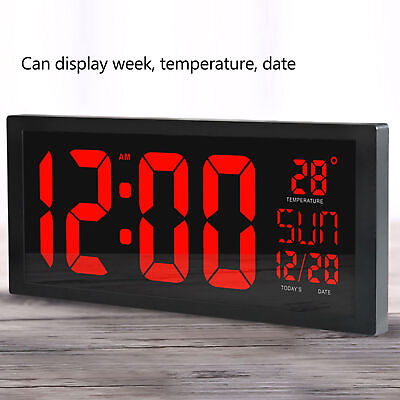 #ad Digital Wall Clock Large Electronic Led Clock Office Home Shop Art Wall Clock