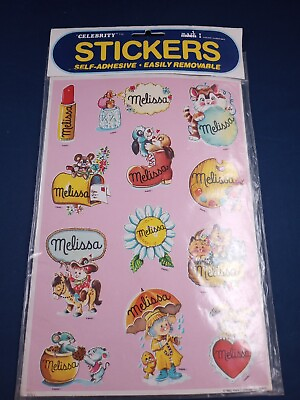 #ad Vtg Melissa 80#x27;s Celebrity Stickers Sealed Mark I Name Stickers *505