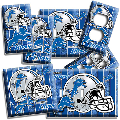 #ad DETROIT LIONS FOOTBALL TEAM LIGHT SWITCH OUTLET WALL PLATE COVER ROOM HOME DECOR
