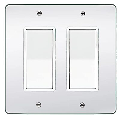 #ad Silver Mirrored Switch Wall Plate Light Switch Plates Cover Durable Acrylic W...
