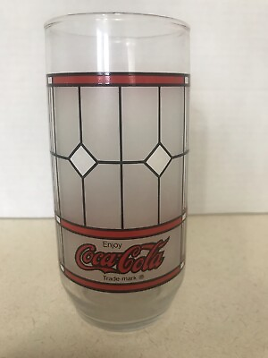 #ad Coca Cola Tiffany style drinking glasses 80#x27;s