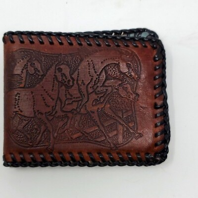#ad Bifold Wallet Wild Horses Hand Tooled Embossed $47.52
