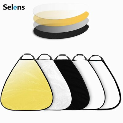 #ad 5 in 1 Photo Reflector Softbox Diffuser Collapsible Triangle Portable Panel 80cm