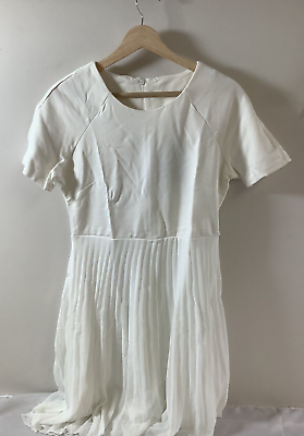 #ad NWT WOOSEA Women Elegant Pleated Short Sleeves Cocktail Party Swing Dress LARGE
