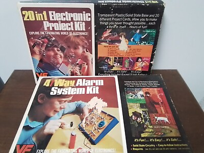 #ad 2 Vintage VF 20 in 1 Electronic Project Kit and 4 Way Alarm System Kit Rare