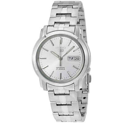 #ad Seiko 5 Automatic Silver Dial Stainless Steel Men#x27;s Watch SNKK65