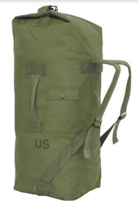 #ad Military Duffle Bag OD Green Nylon Sea Bag Carry Straps Army 8465 01 117 8699