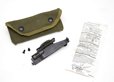 #ad USGI WW2 1944 Grenade Launcher Sight in Canvas Pouch Complete Set