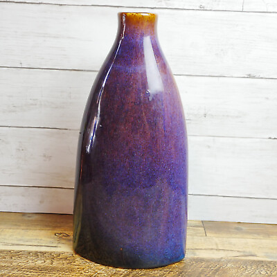 #ad Pier 1 Imports Purple Glazed Earthenware Stoneware Vase 12” Tall READ DESC