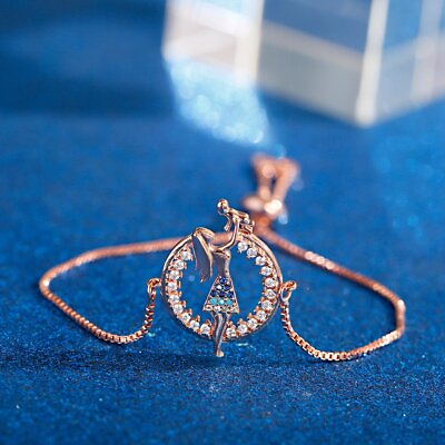#ad Fashion Luxury Zircon Alloy Ballet Girl Bracelets for Women Gold Silver Jewelry