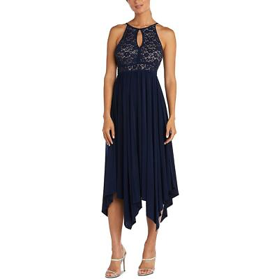 #ad NW Nightway Womens Lace Asymmetrical Cocktail and Party Dress Plus BHFO 8709