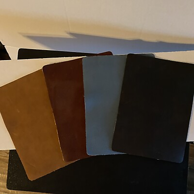 #ad Leather panels large 4 pieces 8quot; x 11” MIX Colors 1 8”thick. Good For Crafts.