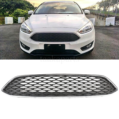 #ad Fit 2015 2016 2017 2018 Ford Focus Front Upper Painted Black Mesh Grille