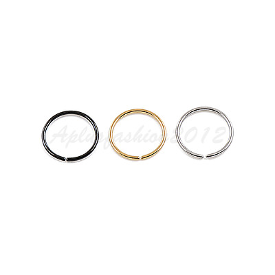 #ad 18G 20G 22G all size Color Plated on Steel Seamless Nose Hoop Ear Tragus Ring