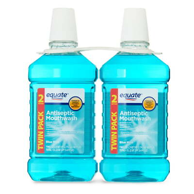 #ad Equate Antiseptic MouthrinseBlue MintTwinpack2 Bottles2 x 1.5 Liter 50 fl oz