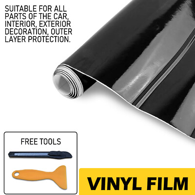#ad Gloss Black Wrap Car Vinyl For Honda Sticker Film Decal Bubble Free Accord