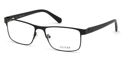 #ad Guess GU50003 Eyeglasses Men Matte Black Rectangle 57mm New 100% Authentic