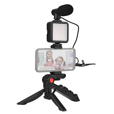 #ad Smartphone Vlogging Kit With LED Video LightMicrophoneClipTripodHolder Z2S2