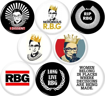 #ad Ruth Bader Ginsburg 8 NEW 1 Inch 25mm Set of 8 Pinback Buttons Badges Pins 1quot;