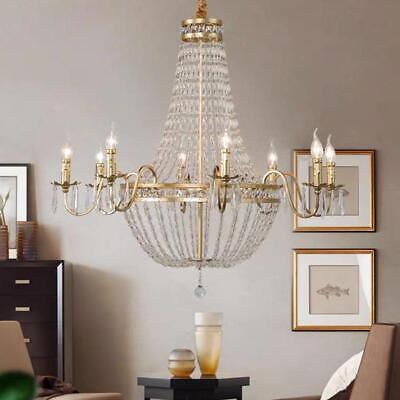 #ad Retro Crystal Chandelier Flush Mount Ceiling Pendant Lamp Fixture with 6 Light