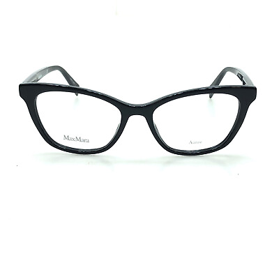 #ad NEW Max Mara MM1375 807 Black and Gold Full Rim Prescription Eyeglasses Frames