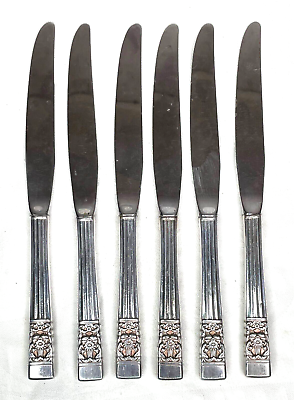 #ad Oneida Community Silver Plate Coronation Dinner Knives Knife 1936 Set Of 6